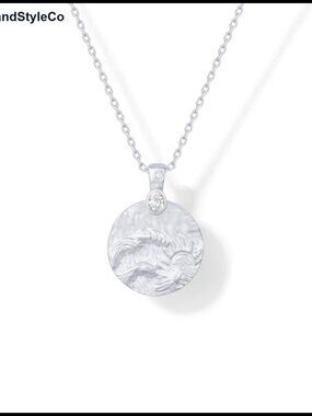 14K Gold Plated Mantra Coin Pendant Necklace, Cubic Zirconia Jewelry for Women